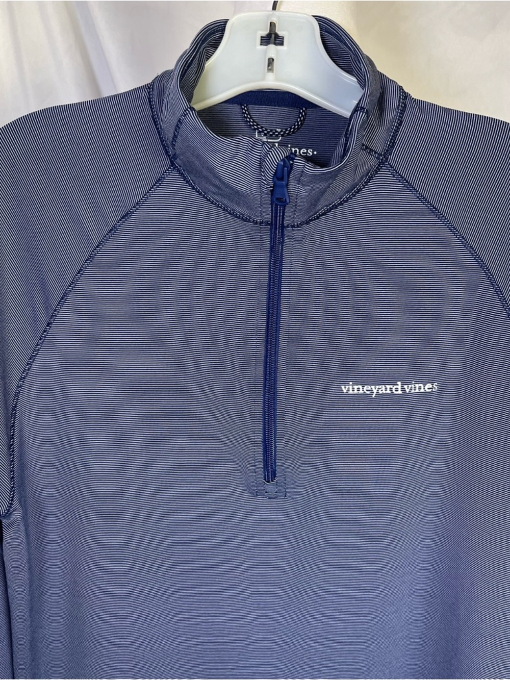 Vineyard Vines Men’s Performance 1/2 Zip Pullover Jacket Blue Micro Stripe‎ Sml